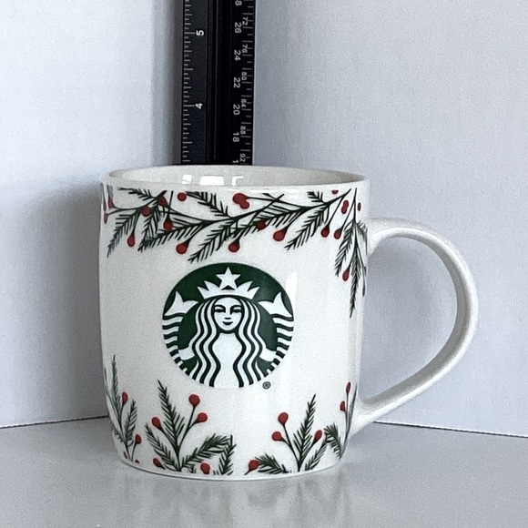 Starbucks 2020 Christmas Mermaid Holly Berry Garland Coffee Mug White Red Green - Picture 13 of 14